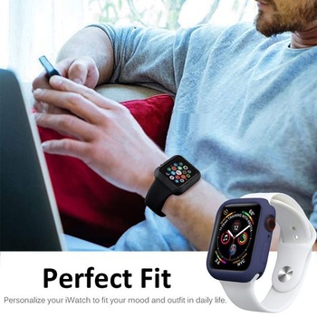 Miimall kompatibilný s Apple Watch 38mm ochranný kryt Series 3/2/1, flexibilné TPU puzdro