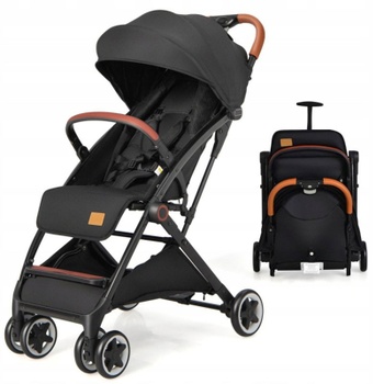 Skladací kočík s nastaviteľnou opierkou chrbta BC10067BK, nosnosť 15 kg, čierny - B