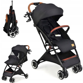 Skladací kočík s nastaviteľnou opierkou chrbta BC10067BK, nosnosť 15 kg, čierny - B