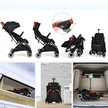Skladací kočík s nastaviteľnou opierkou chrbta BC10067BK, nosnosť 15 kg, čierny - B