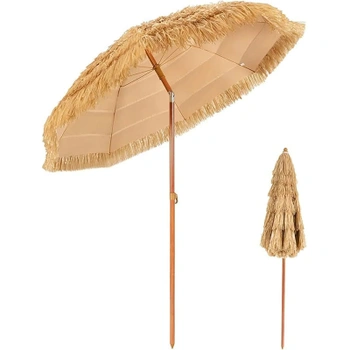 Slamený slnečník s možnosťou naklápania RS03047DE, 200 cm,…