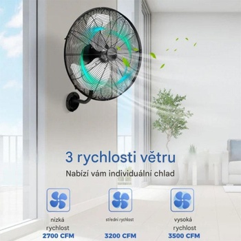 Nástenný ventilátor TAN10311630, 56 cm, 120 W, čierny - A