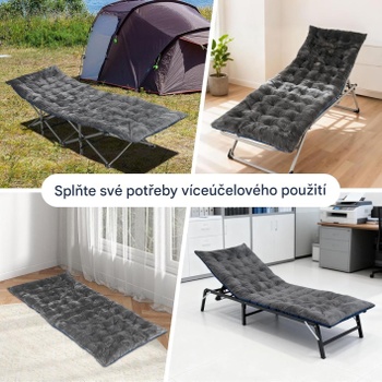 Kempingový matrac so 4 upevňovacími popruhmi B0GVK3ZGRF, 190 x 70 x 7 cm, tmavo šedá - A