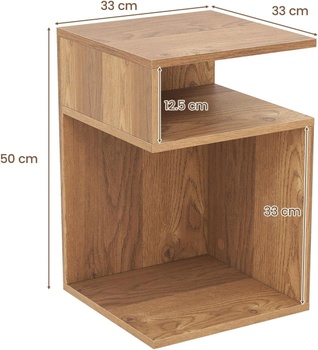 Konferenčný stolík RD99029, 33 x 33 x 50 cm, nosnosť 50 kg, prírodný - B