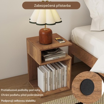 Konferenčný stolík RD99029, 33 x 33 x 50 cm, nosnosť 50 kg, prírodný - B