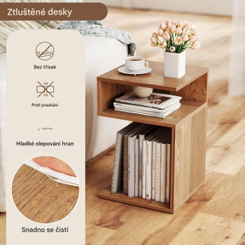 Konferenčný stolík RD99029, 33 x 33 x 50 cm, nosnosť 50 kg, prírodný - B