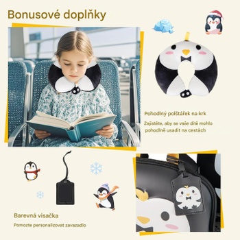 4dielna sada detskej batožiny GY040SF, s kolieskami, bielo/čierna - B