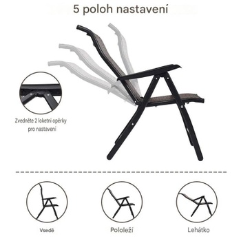 Skladacia ratanová stolička, 72,5 x 58,7 x 81,9-111,9 cm, nosnosť 113 kg, hnedá - A