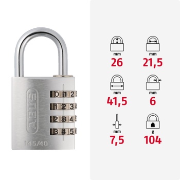 Visiaci zámok z hliníka Abus 145/40