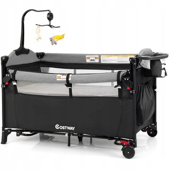 Detská cestovná postieľka BC10227DE-DK, 5 v 1, 65 x 125 cm, čierna - A