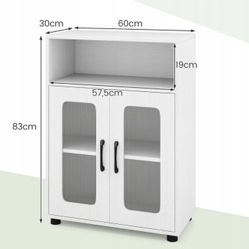 Kúpeľňová skrinka s 2 dvierkami JV13226WH, 60 x 83 x 30 cm, biela - A