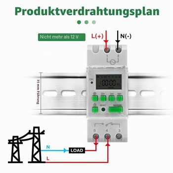 DEWIN Časový spínač na DIN lištu, digitálny časovač, týždenný programovateľný elektronický časovač s