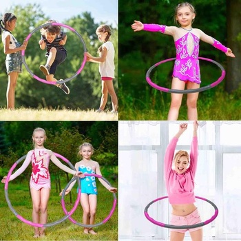 LETAO Hula Hoop pre deti a dospelých | Chudnutie od 12+ rokov | Ružovosivá 1,2 kg | Vlnový dizajn s penou