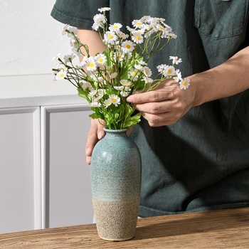 Keramická váza PORCER, elegantní modrohnědý design, jednoduchá váza v severském stylu pro