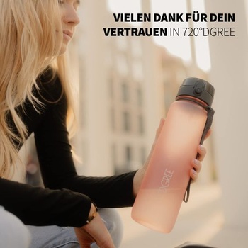 720°DGREE uberBottle – bez BPA, 6 veľkostí, viac ako 40 farieb, 650 ml, 31 Flamingo Pink | Mäkký na