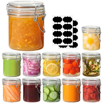 Zaváracie poháre ComSaf 240 ml, sada 12 kusov, malé zaváracie poháre s viečkami, 240 ml x 12 -