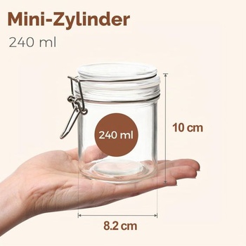 Zavařovací sklenice ComSaf 240 ml, sada 12 kusů, malé zavařovací sklenice s víčky, 240 ml x 12 -