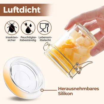 Zavařovací sklenice ComSaf 240 ml, sada 12 kusů, malé zavařovací sklenice s víčky, 240 ml x 12 -