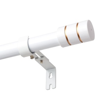 Biela výsuvná tyč na záclony, 25mm tyč na záclony 66-222 cm Biela 66-222 cm