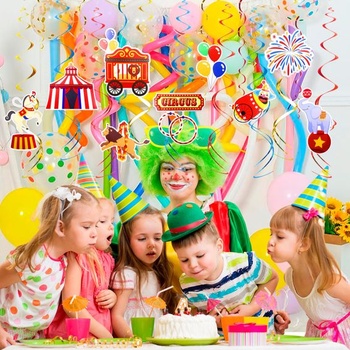 48dílná sada cirkusových dekorací na večírky, karneval v Kolíně nad Rýnem, závěsné dekorace,