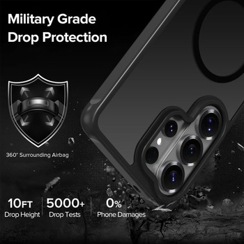 Matný čierny magnetický kryt ivoler pre Samsung Galaxy S26 Ultra 5G, kompatibilný s MagSafe,