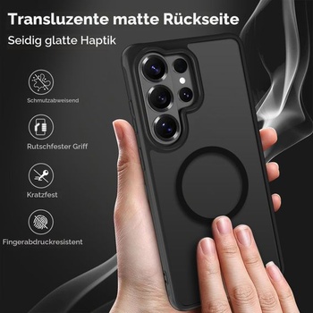 Matný čierny magnetický kryt ivoler pre Samsung Galaxy S26 Ultra 5G, kompatibilný s MagSafe,