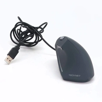 TECKNET Ergonomická vertikální optická myš, zabránění tenisových loktů, 6400 DPI, 6 tlačítek, LED