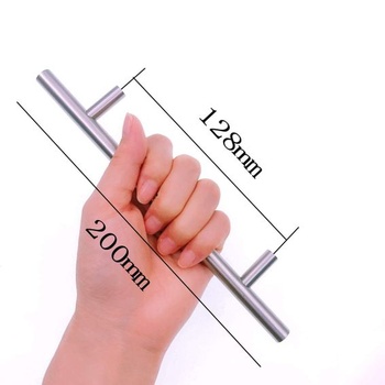 JZK 10 x nerezové úchyty na nábytek, tyčové úchyty, rozteč otvorů 128 mm, kolejnicové úchyty pro