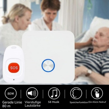 Bezdrátový domácí alarm s tlačítkem nouzového volání, panikovým alarmem, dobíjecím rádiovým alarmem