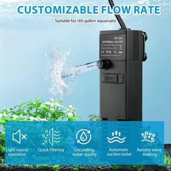Akvarijní filtr, akvarijní čerpadlo 40 l, vnitřní akvarijní filtr 200 l/h