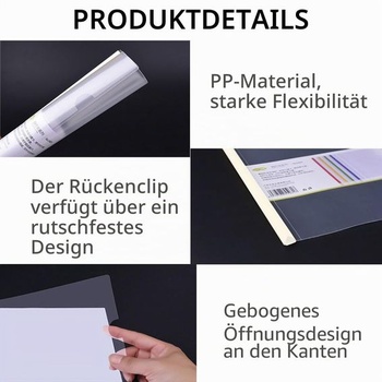 Plastové posuvné zakladače A4, plastové obaly na protokoly A4, 20dielne posuvné zakladače, upínacie
