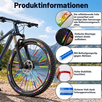 92 kusov farebných odraziek na lúče bicyklov