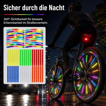 92 kusov farebných odraziek na lúče bicyklov