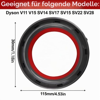 Náhradné diely tesniaceho krúžku pre hornú časť nádoby na prach Dyson V11 V15 SV17. Pevný tesniaci