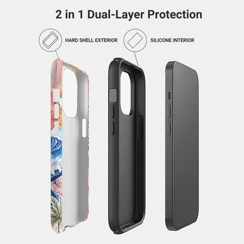 Pouzdro Tawarror pro iPhone 15, ochranný kryt 2 v 1 Rich Ocean, silikonové TPU + PC zadní kryt,
