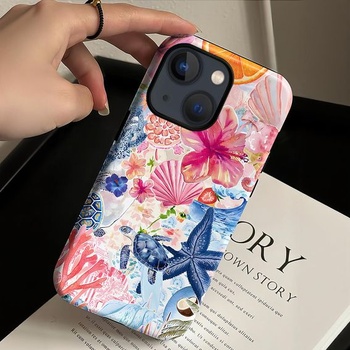 Pouzdro Tawarror pro iPhone 15, ochranný kryt 2 v 1 Rich Ocean, silikonové TPU + PC zadní kryt,