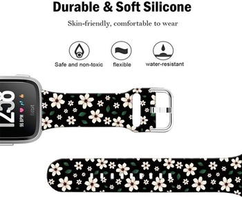 Měkký silikonový sportovní řemínek s kresleným vzorem o průměru 23 mm kompatibilní s Fitbit Versa