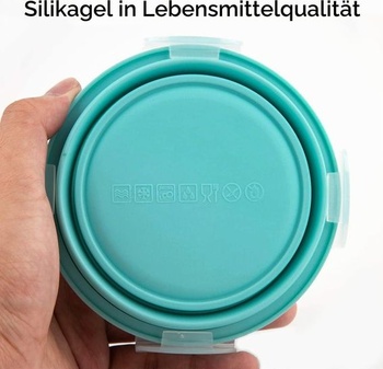 Luter 2dielna skladacia miska pre psov, silikónová cestovná miska na krmivo a vodu 350ml s vekom,