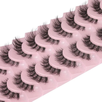 Riasy Lashes Manga s priehľadným pásikom 15 mm 10 párov rias mačacie oko, prirodzený vzhľad, umelé riasy,