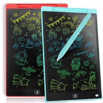 [2 KS] 12-palcový LCD písací tablet, Genialba farebný LCD písací tablet, elektronický tablet, grafický