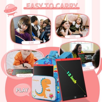 [2 KS] 12palcový LCD psací tablet, Genialba barevný LCD psací tablet, elektronický tablet, grafický