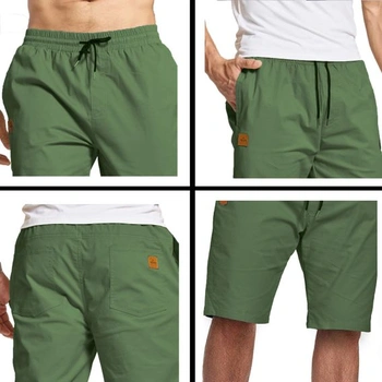 Pánské kraťasy ZOXOZ, letní chino kraťasy, bavlněné volnočasové kraťasy s kapsami, 3XL zelené