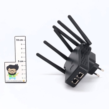 Aenxwa WiFi opakovač, WiFi zesilovač 1200 Mbit/s dvoupásmový 2,4 GHz + 5 GHz WiFi zesilovač s