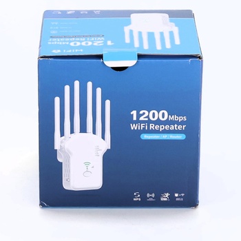 Aenxwa WiFi opakovač, WiFi zesilovač 1200 Mbit/s dvoupásmový 2,4 GHz + 5 GHz WiFi zesilovač s
