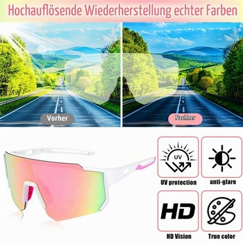 Brýle Fast-track, cyklistické brýle, pánské a dámské sportovní brýle, běžecké brýle, UV400, růžové