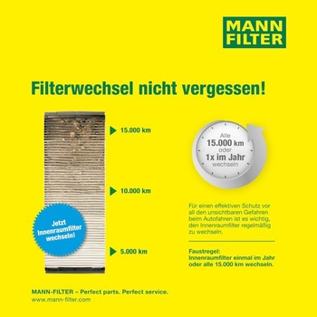 MANN-FILTER, CUK 26 007 Kabinový vzduchový filtr s aktivním uhlím | Pro automobily, filtrace prachu