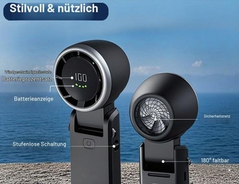 QSPORTPEAK Přenosný ruční ventilátor, Turbo Mini ventilátor, Nastavitelná rychlost (1-100),