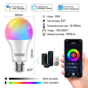 EXTRASTAR 4dielne balenie LED žiaroviek Alexa E27, 10W, stmievateľné, viacfarebné + teplé alebo biele