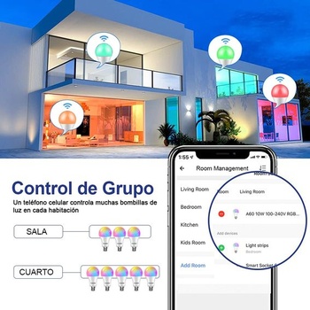 EXTRASTAR 4dílné balení LED žárovek Alexa E27, 10W, stmívatelné, vícebarevné + teplé nebo bílé