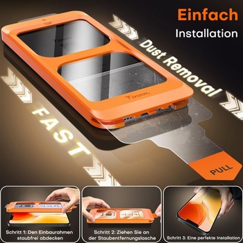 Ochranné tvrdené sklo TOCOL pre iPhone 16e (6,1 palca), jednoduchá inštalácia, priehľadné.